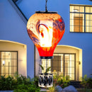 Starsoul Unique Hot Air Balloon Solar Lantern Glass Outdoor Hot Air Balloon Solar Flickering Flame Light Waterproof Hanging Solar Lantern with Big Basket for Garden Yard Patio Decor by GreenHaven Gardens