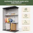 Aoxun White Resin Outdoor Storage Shed with 2 Shelves & Floor, 64 Cu.Ft Vertical Waterproof Cabinet for Garage, Pool, Bike, Garden Tools, Patio Furniture by GreenHaven Gardens