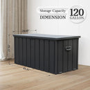 Domi 120-Gallon Outdoor Storage Box – Waterproof, Lockable Storage Cabinet with Resin Lid for Patio Furniture, Garden Tools & Pool Supplies – Large Metal Storage for Cushions, Toys & More by GreenHaven Gardens