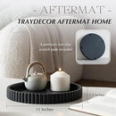 Decorative Tray for Coffee Table, Living Room, Side Table, 2 Packs 11" Black Round Concrete Home Decor Serving Trays for Accent Table, Console Table by CozyNest Decor