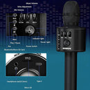 BONAOK Wireless Bluetooth Karaoke Microphone,3-in-1 Portable Handheld Karaoke Mic Speaker Machine Home Party Birthday for All Smartphones Q37 (Black) by TinyTreasures Baby Boutique