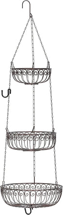 Simple Houseware 3-Tier Fruit Hanging Basket, Bronze by CozyNest Decor