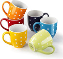 bestone Coffee Mugs Set of 6，17 oz Large Coffee Mugs, Ceramic Mugs with Handles,etc Coffee Mugs, Cups for Coffee Cereal Latte ，Microwave & Dishwasher safe，Vibrant Colors by CozyNest Decor