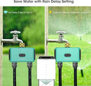 Smart Hose Watering Timer with Wi-Fi Hub, Automate Water & Sprinkler Schedules for Lawn, Garden, & Yard Care, Compatible with Alexa Green-Brass Inlet & Plastics Outlet (2-Outlet) by GreenHaven Gardens