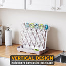 SpaceAid Baby Bottle Drying Rack with 20 Hooks, Space Saving Kitchen Bottles Rack Dryer, Vertical Baby Bottle Holder Organizer for Countertop Storage Accessories (White and Taupe) by TinyTreasures Baby Boutique