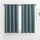 NICETOWN Blackout Kitchen Curtains 45 inch Length - Grommet Thermal Insulated Solid Vertical Drapes Room Darkening Sound Reducing for Bedroom, Greyish Blue, Set of 2, W52 x L45 by TinyTreasures Baby Boutique