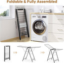 APEXCHASER Clothes Drying Rack Foldable, Metal Laundry Drying Rack with Height Adjustable Rails, Ultra Thin Drying Rack Clothing Towel Sweater Shoe for Indoor Outdoor, Gullwing Clothes Airer, Black by TinyTreasures Baby Boutique
