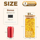 Glass Food Storage Jars Square 51oz, 3 Pack Glass Jars With Bamboo Lids, Kitchen Storage Containers For Spice, Candy, Cookie, Storage For Pantry Organizers by CozyNest Decor