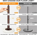 Nintiue 【Upgraded】 Dimmable Floor Lamp for Living Room, 11W LED Bulb Included, Modern Standing Lamp with Marble Base, Tall Pole Light with Linen Shade for Bedroom Reading Office Corner Nursery-Brown by CozyNest Decor