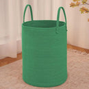 Large Woven Laundry Basket Hamper,60L Cotton Rope Storage Bin for Blankets,Toys and Clothes,Decorative Tall Nursery Hamper for Living Room,Baby Nursery,Bathroom and Bedroom,Dark Green by CozyNest Decor