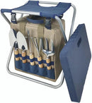 Garden Folding Gardener Stool with Gardening Tools Insulation Garden Bags Plus 5 Garden Tools and Gardening Kneeler Ideal Gift for Mother's Day/Father's Day (Navy Blue) by GreenHaven Gardens