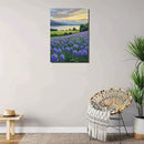 The lavender scenery all over the lake at sunset is suitable for posting in the living room bedroom office landscape poster wall painting by CozyNest Decor
