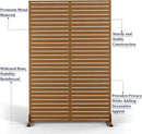 FENCY Outdoor Privacy Screen, 72" H×47" W Metal Privacy Screen, Outdoor Freestanding Privacy Screen & Panels for Deck Patio Balcony(Brown-Louvered) by GreenHaven Gardens