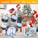 Kids Drum Set for Toddlers 1-3, Upgraded Jazz Drum Set for Kids, Musical Instrument Toys & Lights & All Plastic, Percussion Beginner kit for Boys Girls Toddlers Aged 3-5 5-7 by TinyTreasures Baby Boutique