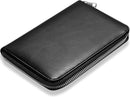 Genuine Leather Passport Wallet for Travel, RFID Blocking Cover with Zipper Closure and 3 Passport Pockets (Black) by TinyTreasures Baby Boutique