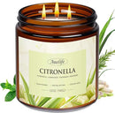 Auelife Citronella Candles Outdoor, 12oz Large 3-Wick Candle for Outside Patio Camping & Garden, Natural Soy Wax Citronella Candle for Summer Gift, Long Lasting for Indoor Home Scented, 50+ Hour Burn by CozyNest Decor