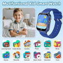 Smart Watch for Kids Boy Gift Ages 3-12, 2 Screen Protector, 26 Puzzle Games, HD Camera Video Music Player Touchscreen Pedometer, Educationtal Toy Brithday Gifts for Boy Ages 4 5 6 7 8 9 10(Blue) by TinyTreasures Baby Boutique