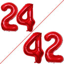 GOER Number 24 Balloons for 24th Birthday Party Decorations,42 Inch Jumbo Foil Helium 42 Balloons for 42nd Birthday Party Decoration (Red) by TinyTreasures Baby Boutique
