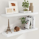 40 Inch Floating Shelves White, 40" W x 9" D Floating Shelf Set of 2, Farmhouse Wood Wall Shelves for Bedroom, Kitchen, Wall Mounted Deep Shelving for Home Decor by CozyNest Decor