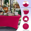 ABCCANOPY 6 FT Spandex Table Cover Stretch Fitted Wrinkle Resistant Tablecloth Reuse for Rectangular Folding Table Patry Event Wedding Banquet Protector Magenta by CozyNest Decor