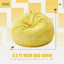 Hobestluk 3.5FT Bean Bag Chair Adult Bean Bag Chair Large Bean Bag Chair with Filler Included Teardrop Bean Bag with Removable Cover for Bedroom Living Room - (Large, Yellow) by CozyNest Decor