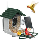 Smart Bird Feeder with Camera Solar Powered & AI Bi rd Identification, 2.4Ghz WiFi Bird feeders for Outdoors, 2K Live Video, Nstant Arrival Alerts - Best Gifts for Bi rd Lovers - Green by CozyNest Decor
