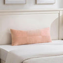 Fancy Homi Set of 2 Peach Boho Long Lumbar Body Decorative Throw Pillow Cover 14x36 Inch for Bed Couch Bedroom Bench, Soft Patchwork Corduroy Textured Pillow Case, Rustic Farmhouse Room Décor by CozyNest Decor