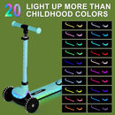 3-Wheel Light-Up Kids Scooter, 20 Different Light Patterns,Three Adjustable Heights,Lean to Steer, Balance Scooter for Ages 3-8 by TinyTreasures Baby Boutique