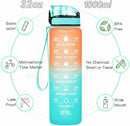 Enerbone Water Bottle, Leakproof BPA & Toxic Free, Motivational Water Bottle with Times to Drink and Straw, Fitness Sports Water Bottle with Strap for Office, Gym, Outdoor Sports by CozyNest Decor