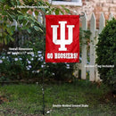 College Flags & Banners Co. Indiana Hoosiers Go Hoosiers Garden Flag with Pole Stand Holder by GreenHaven Gardens