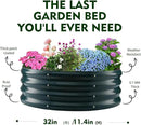 Galvanized Raised Garden Beds for Gardening - 2.7x2.7x1ft Round Metal Planter Boxes Above Ground Outdoor for Vegetables,Flowers,Herbs, Garden Container Green by GreenHaven Gardens