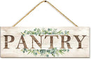 Pantry Sign Wall Decor, Pantry Wall Art with Plant Print, Rustic Farmhouse Wall Hanging Plaque Home Kitchen Decorative Pantry, 4.7 x 13.7 inches by CozyNest Decor