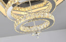 Flashing God Crystal Chandeliers Dia 32" Silver Elegant Chandelier Flush Mount Ceiling Light for Bedroom Living Room Dining Room Hallway Dimmable 3 Rings LED Celing Lighting Fixtures by CozyNest Decor
