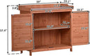Merax Outdoor 39" Potting Bench Table, Rustic Garden Wood Workstation, Storage Cabinet with 2-Tier Shelves and Side Hook, Orange