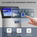 220LBS Commercial Ice Maker Machine - 72PCS Ice Cubes per Round, Undercounter/Freestanding Ice Machine, 55LBS Ice Storage Capacity for Home Bar and Outdoor, Stainless Steel Self-Cleaning by CozyNest Decor