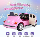 12V Kids Electric Car, Power Wheels with Remote Control, Ride on Car Toys with LED Light, 3 Speeds, Music, Pink by TinyTreasures Baby Boutique
