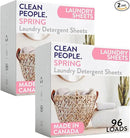 The Clean People Laundry Detergent Sheets - Laundry Soap - Ultra Concentrated, Recyclable Packaging, Stain Fighting - Spring Scent, 192 Pack by CozyNest Decor