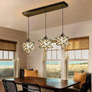 Farmhouse Frosted White Glass Chandelier 3 Lights Star Pendant Lights for Dining Table Kitchen Island Modern Ceiling Hanging Lights Included LED Warm Light Bulbs Oiled Bronze by CozyNest Decor