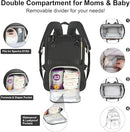 PIIOSER Diaper Bag Tote with Ice Pack, Large Capacity & Waterproof Diaper Bag Backpack for Moms Dads, Insulated Baby Tote Bag with Changing Pad, Stroller Straps & Pacifier Case, Black by TinyTreasures Baby Boutique