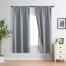 XWZO 100% Blackout Curtains with Tiebacks- 2 Thick Layers Completely Shaded Rod Pocket Window Treatment Thermal Insulated Lined Drapes for Bedroom/Laundry Room, Grey, W42 x L72, Set of 2 by TinyTreasures Baby Boutique