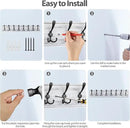 Coat Rack Wall Mount, Wooden Heavy Duty Coat Rack for Wall,8 Triple Coat Hanger Hooks for Hanging Coats,Jacket,Hat,Clothes (Grey White, 8 Hooks) by CozyNest Decor