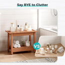Waterproof Shower Bench, 24" Poly Lumber Shower Stool for Shaving Legs, Shower Chair Seat with Storage Shelf and Handles, Bathroom Bench for Inside Shower, Non-Slip (Brown) by TinyTreasures Baby Boutique