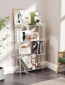 Clear Bookshelf, Acrylic Bookcase with Open Book Shelf Console Table for Entryway Office Living Room Bedroom (4 Tier Clear) by CozyNest Decor