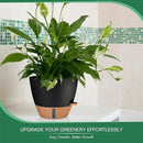 2 Pack 10 inch Plant Pots, PP Plastic Self Watering Plant Pot with Drainage and Tray for Indoor Outdoor Plants , Water Level Window & Reservoir Flower Pots Decorative Planter (Black, 10 Inch) by CozyNest Decor