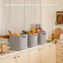 OIAHOMY Storage Cubes 11 Inch Bins-3-Pack, Cotton Rope Woven Baskets for Organizing, Square Storage Baskets for Shelves, Classroom, Kids Toy Bins, Closet, Baby Nursery-Grey by TinyTreasures Baby Boutique