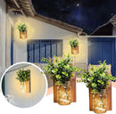 Rustic Wall Sconces, Mason Jar Sconces, Farmhouse Home Decor, LED Fairy Lights, Green Fake Plant, Interior Decoration Warm Toned Lighting. (2 Pack) by CozyNest Decor