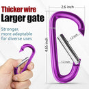 sprookber 4" & 5" Extra Large Aluminum Carabiner D Ring, Caribeener Clips, Spring Snap Hook for Keychain Clip, Set of 4 by TinyTreasures Baby Boutique