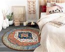 Lahome Boho Washable 3Ft Round Area Rug, Non-Slip Throw Untra-Thin Small Round Carpet, Oriental Vintage Distressed Circle Rug for Bathroom Bedroom Kitchen Office Sofa, 3x3/Rust by TinyTreasures Baby Boutique