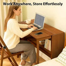 39.37" Bamboo Folding Desk,Space-Saving Computer Desk for Small Spaces, Foldable Study Table for Bedroom, Home Office, Dorm, Apartment (Brown) by CozyNest Decor