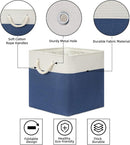 Bidtakay Storage Baskets Large Cube Storage Bins Fabric Baskets for Organizing Shelves 13x13 Navy Blue Square Storage Bins Large Set of 3 Linen Closet Organizers for Cabinet Home by TinyTreasures Baby Boutique